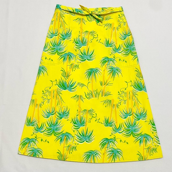 Lilly Pulitzer Dresses & Skirts - Vintage 70s Liza By Lilly Pulitzer Palm Tree Midi Wrap Skirt